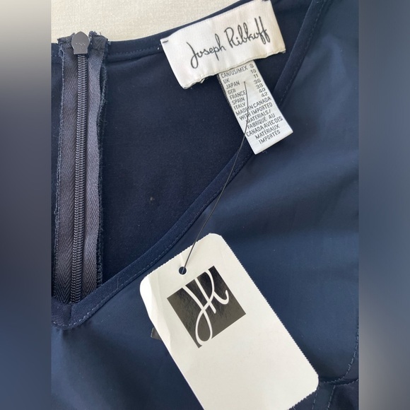 JOSEPH RIBKOFF 211114 NWT Size 8 Navy Ruched Sides Sleeveless Dress - Picture 7 of 14